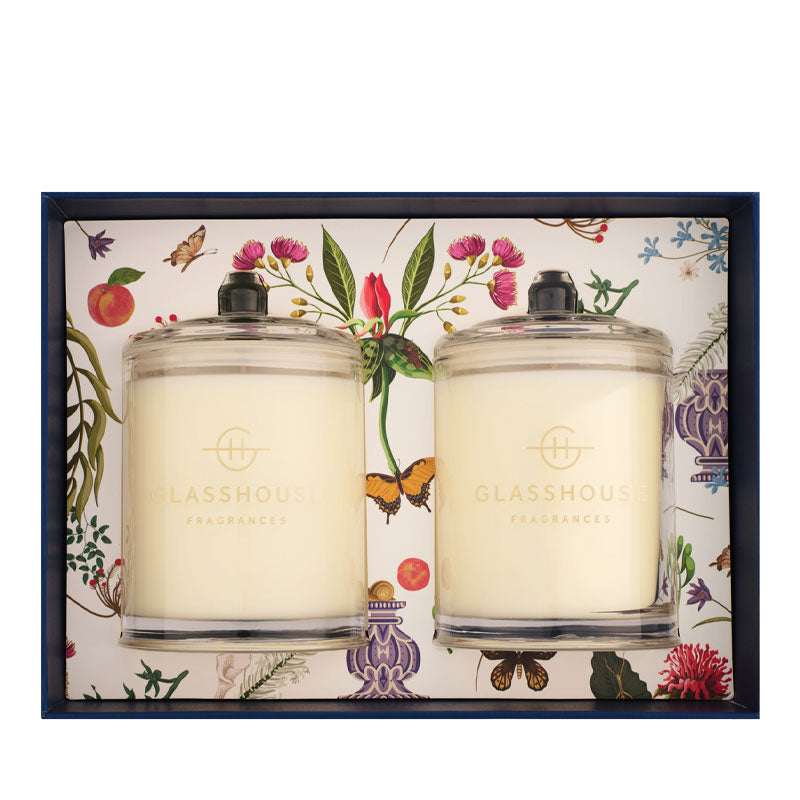 GLASSHOUSE FRAGRANCES Country Couture Triple Scented Soy Candle Duo