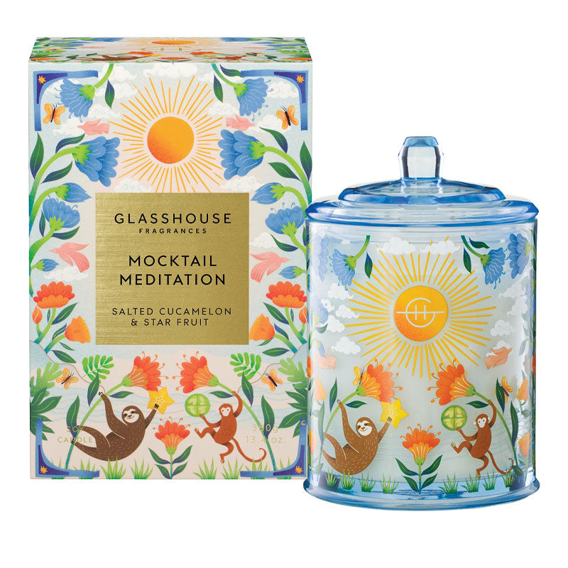 GLASSHOUSE FRAGRANCES Mocktail Meditation 380g Triple Scented Soy Candle