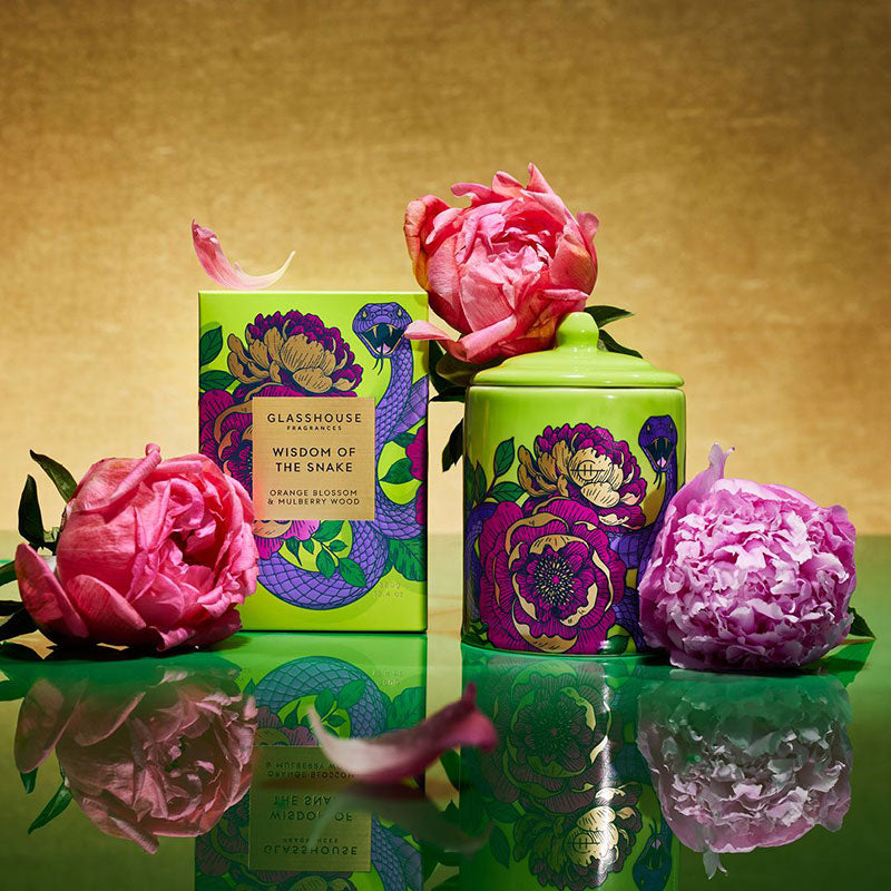 GLASSHOUSE FRAGRANCES Wisdom of the Snake 380g Triple Scented Soy Candle