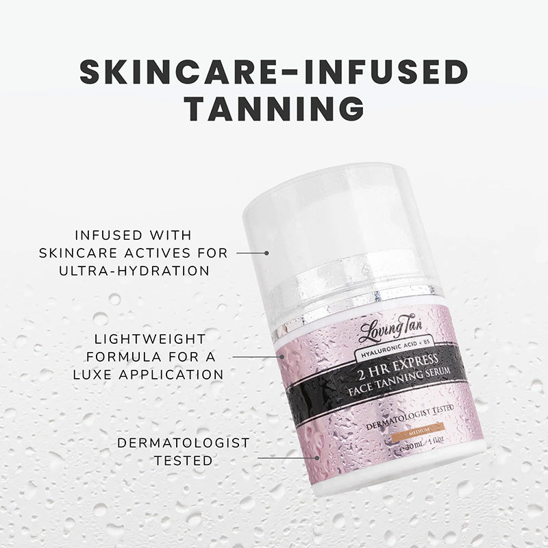Loving Tan 2 HR Express Face Tanning Serum - Medium 30ml